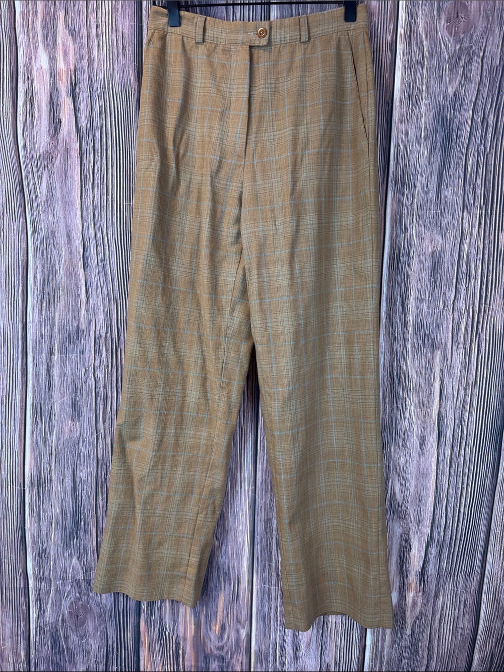 Zanella Platinum Helen Brown & Blue Plaid Women's Trousers